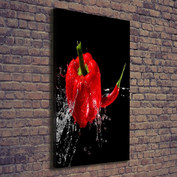 Verticaal schilderij op canvas Twee paprika's