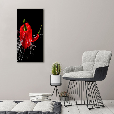 Verticaal schilderij op canvas Twee paprika's