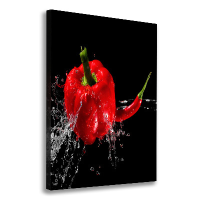 Verticaal schilderij op canvas Twee paprika's