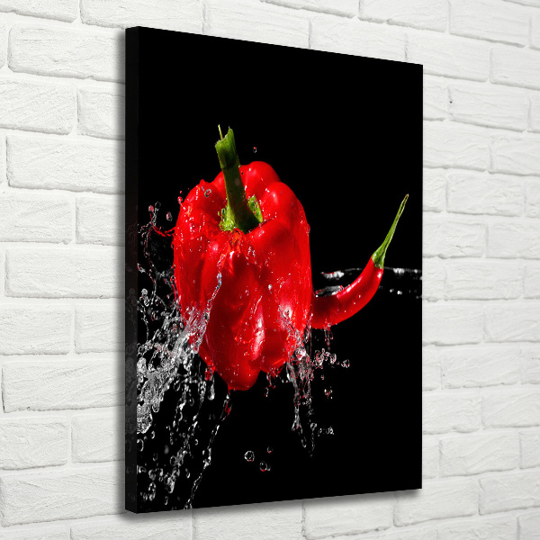 Verticaal schilderij op canvas Twee paprika's