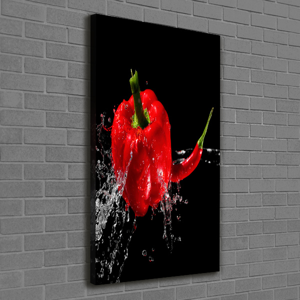 Verticaal schilderij op canvas Twee paprika's