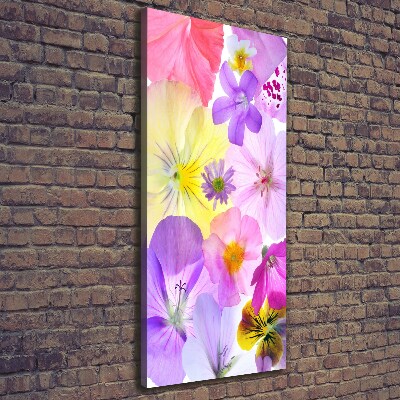 Verticaal canvasschilderij Kleurrijke bloemen