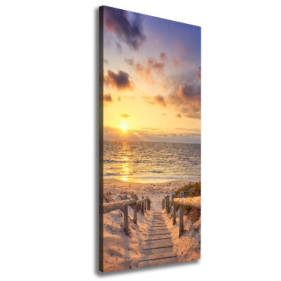 Verticale canvasfoto Pad naar het strand