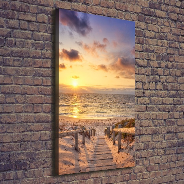 Verticale canvasfoto Pad naar het strand