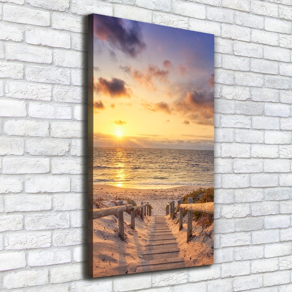 Verticale canvasfoto Pad naar het strand