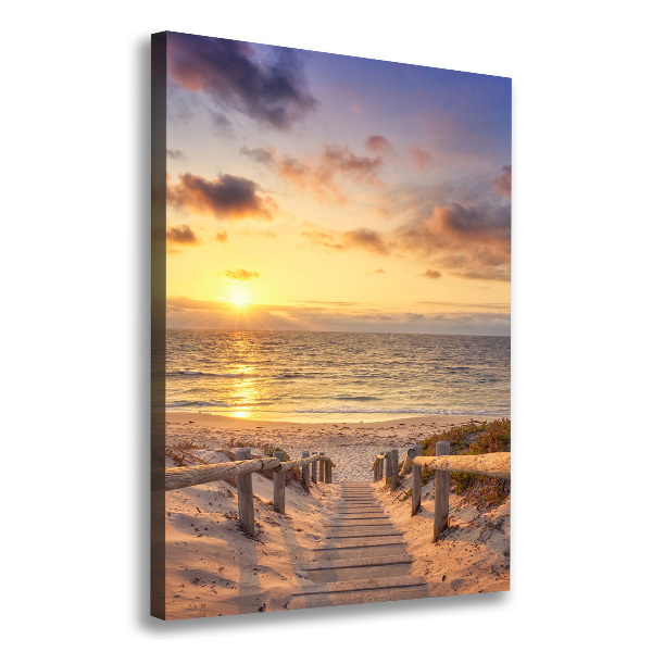 Verticale canvasfoto Pad naar het strand