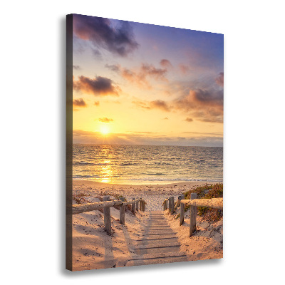 Verticale canvasfoto Pad naar het strand
