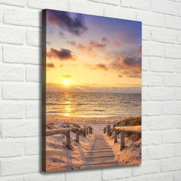 Verticale canvasfoto Pad naar het strand
