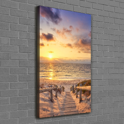 Verticale canvasfoto Pad naar het strand
