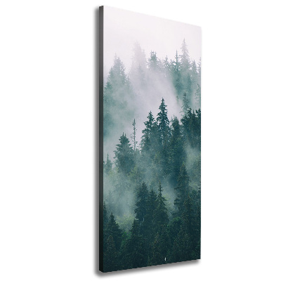 Verticaal canvasschilderij Mist boven het bos