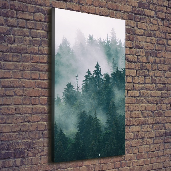 Verticaal canvasschilderij Mist boven het bos