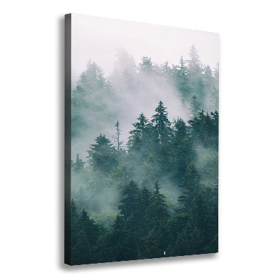 Verticaal canvasschilderij Mist boven het bos