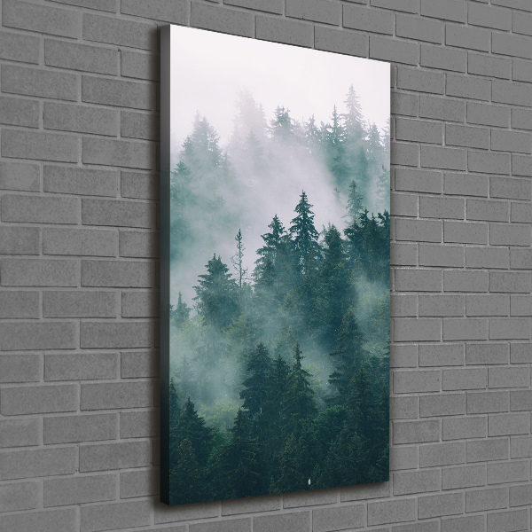 Verticaal canvasschilderij Mist boven het bos