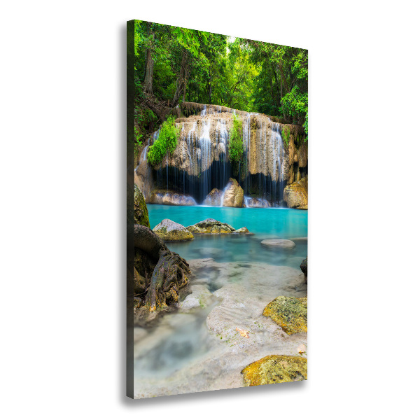 Verticaal schilderij op canvas Waterval in de jungle