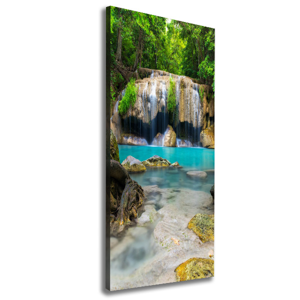 Verticaal schilderij op canvas Waterval in de jungle