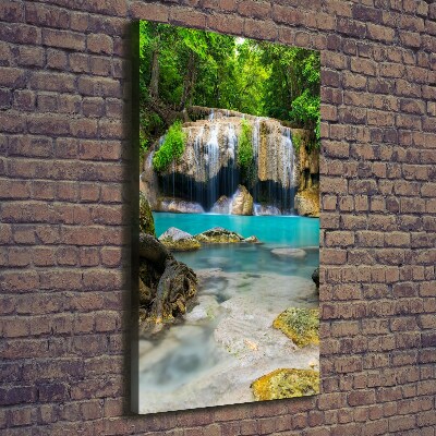 Verticaal schilderij op canvas Waterval in de jungle