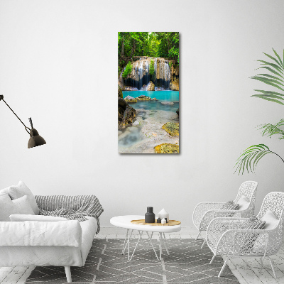 Verticaal schilderij op canvas Waterval in de jungle