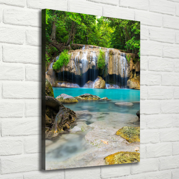 Verticaal schilderij op canvas Waterval in de jungle