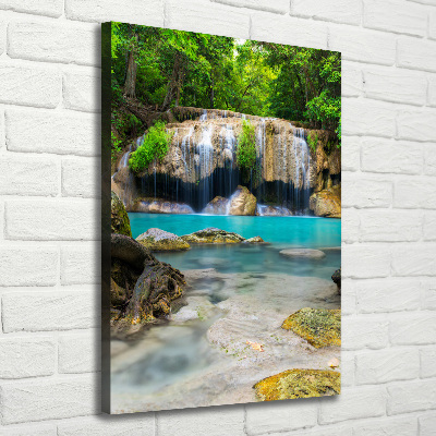 Verticaal schilderij op canvas Waterval in de jungle