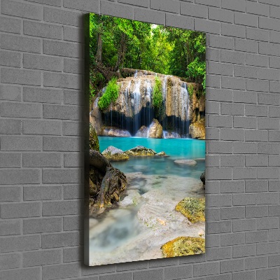 Verticaal schilderij op canvas Waterval in de jungle