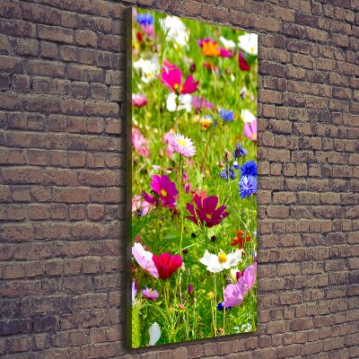 Verticaal schilderij op canvas Wilde bloemen