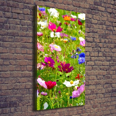 Verticaal schilderij op canvas Wilde bloemen