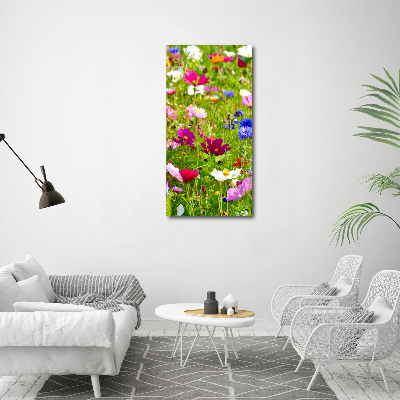 Verticaal schilderij op canvas Wilde bloemen