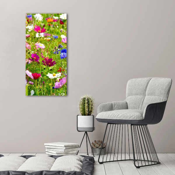 Verticaal schilderij op canvas Wilde bloemen