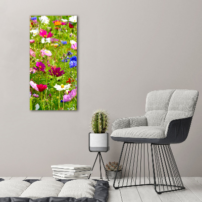 Verticaal schilderij op canvas Wilde bloemen