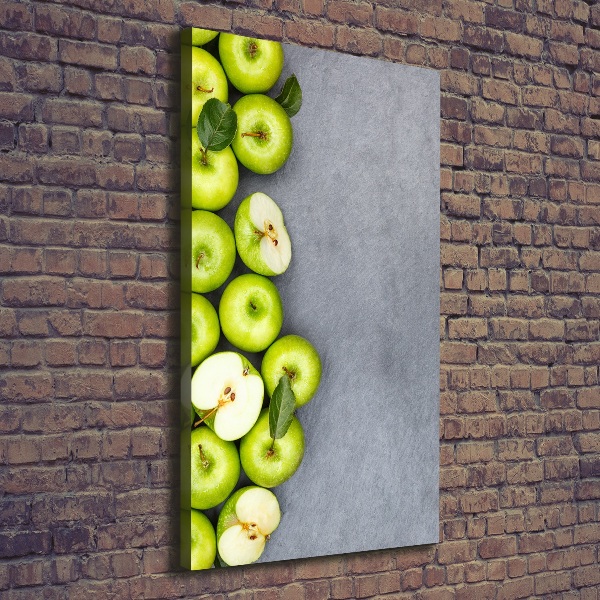 Verticaal schilderij op canvas Groene appels