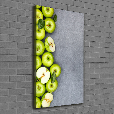 Verticaal schilderij op canvas Groene appels
