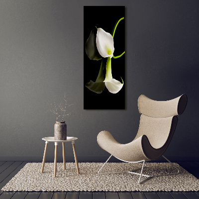 Verticaal canvasschilderij Witte calla