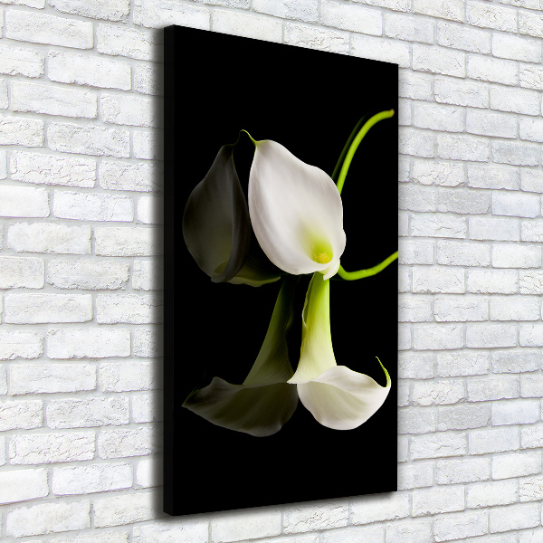 Verticaal canvasschilderij Witte calla