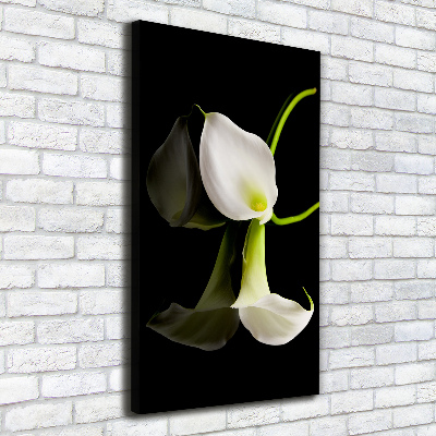 Verticaal canvasschilderij Witte calla