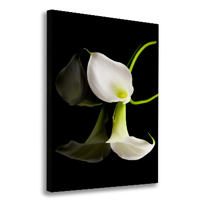Verticaal canvasschilderij Witte calla
