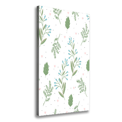 Verticale foto op canvas Bladeren en harten