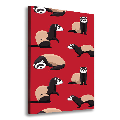 Verticaal schilderij op canvas Fretten