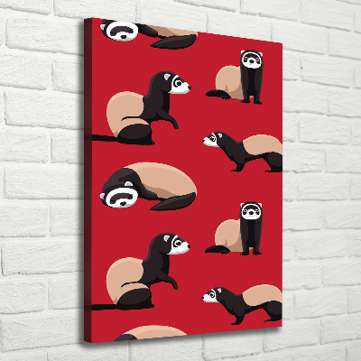 Verticaal schilderij op canvas Fretten