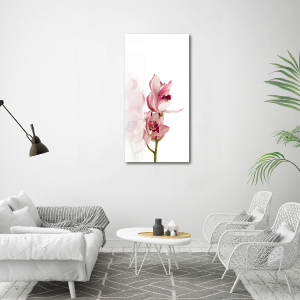 Verticale foto op canvas Roze orchidee