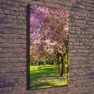 Verticaal schilderij op canvas Kersenbomen