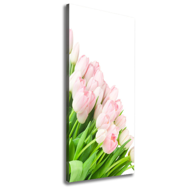 Verticale canvasfoto Roze tulpen