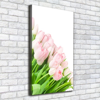 Verticale canvasfoto Roze tulpen