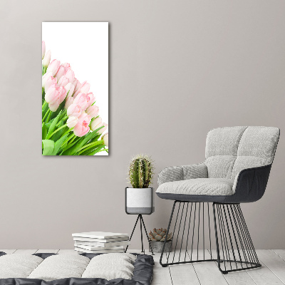 Verticale canvasfoto Roze tulpen