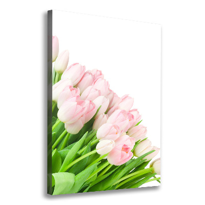 Verticale canvasfoto Roze tulpen