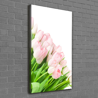 Verticale canvasfoto Roze tulpen