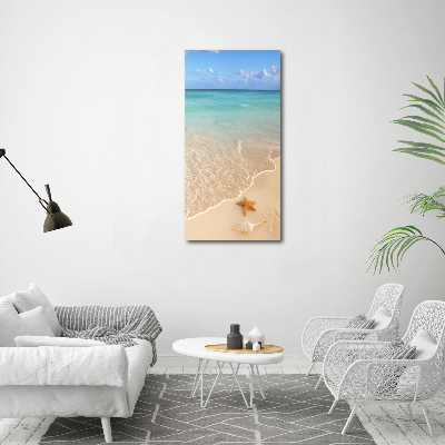 Verticale foto op canvas Zeesterren op het strand