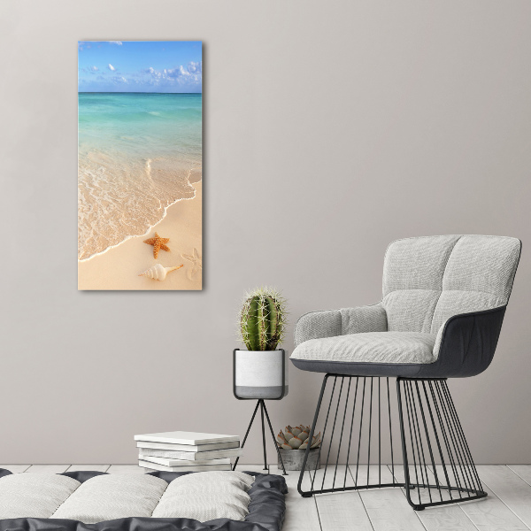Verticale foto op canvas Zeesterren op het strand