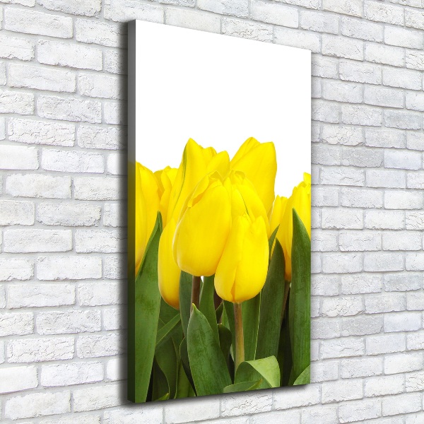 Verticale foto op canvas Gele tulpen