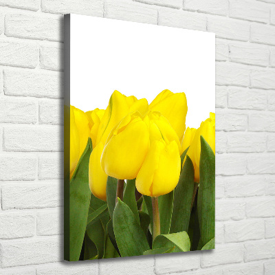 Verticale foto op canvas Gele tulpen