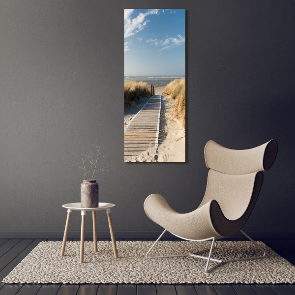 Verticale foto op canvas Pad naar het strand